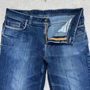 Toad & Co. Jeans Mens 36x30 The Drover  Straight Blue Denim Organic Cotton Drag